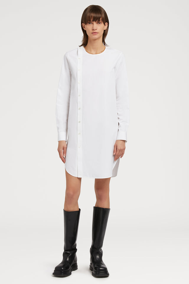 Ports 1961 COTTON POPLIN SHIRT DRESS 110-OPTIC WHITE