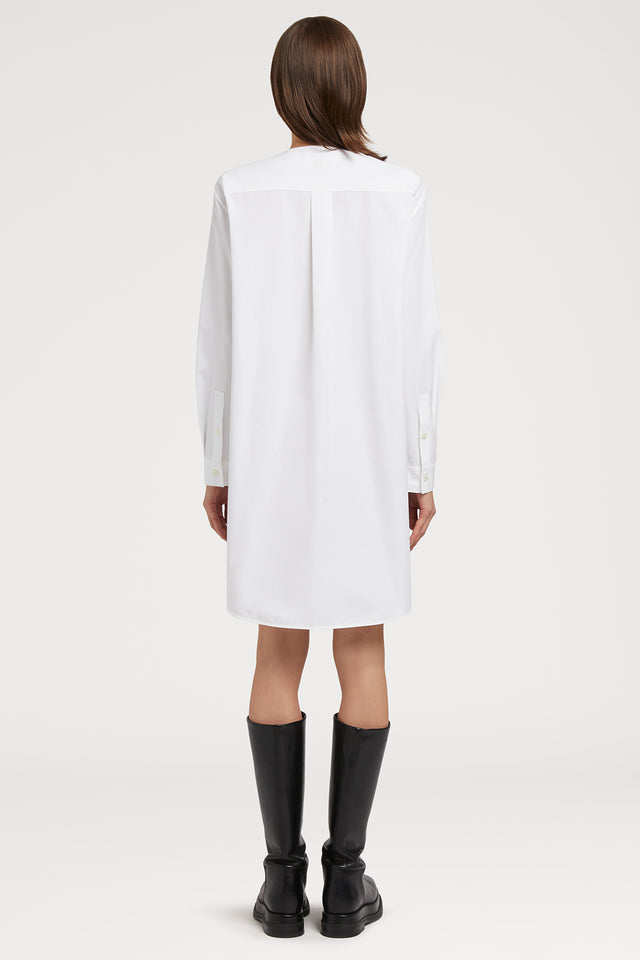Ports 1961 COTTON POPLIN SHIRT DRESS 110-OPTIC WHITE