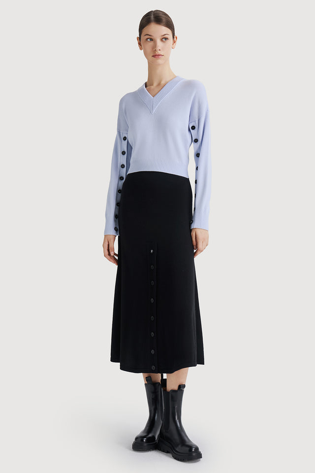 ports 1961 Cozy Knitwear with Contrast Buttons at Sleeves 817-ICE