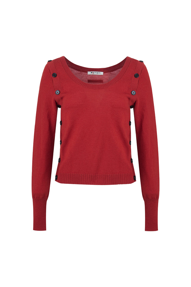 Ports 1961 Cozy Knitwear With Contrast Buttons - Ocher 429-OCHER