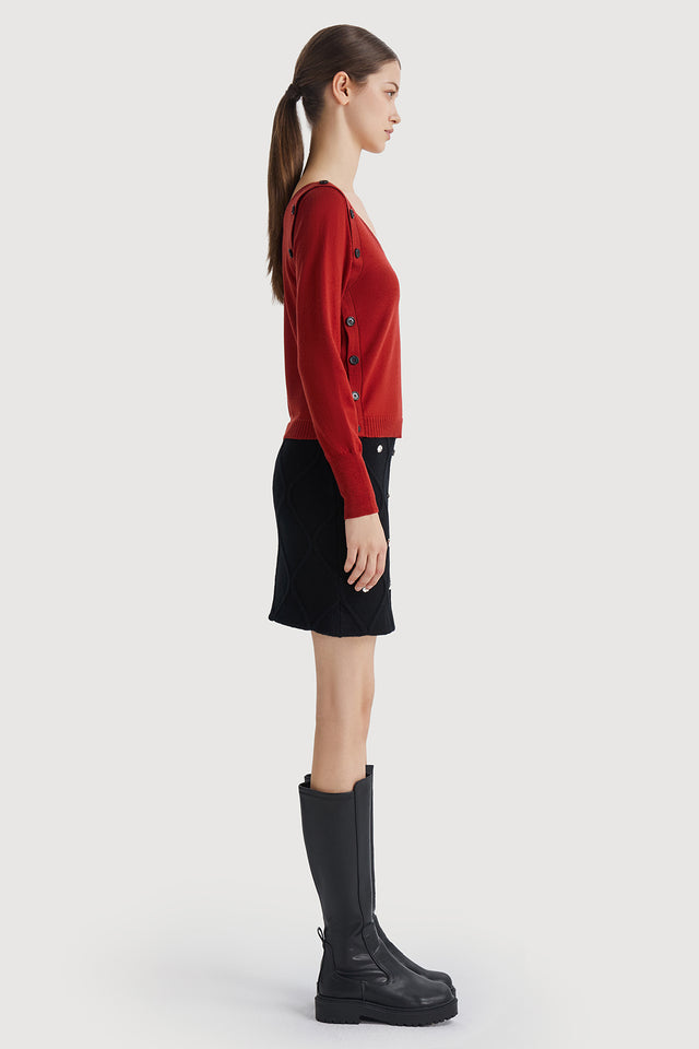 Ports 1961 Cozy Knitwear With Contrast Buttons - Ocher 429-OCHER