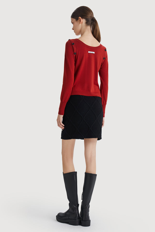 Ports 1961 Cozy Knitwear With Contrast Buttons - Ocher 429-OCHER