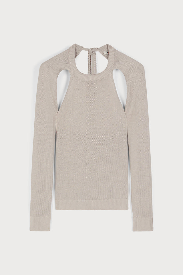 ports 1961 CUTOUT COUTURE SWEATER IN STONE COLOUR 691-STONE