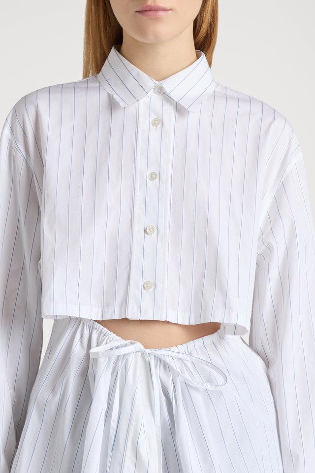 Ports 1961 DECONSTRUCTED FEMININE SHIRT 018-WHITE&BLUE