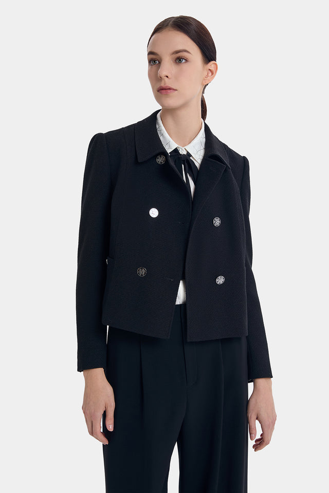Ports 1961 DOUBLE BREASTED CLASSIC CHIC BLAZER BLACK