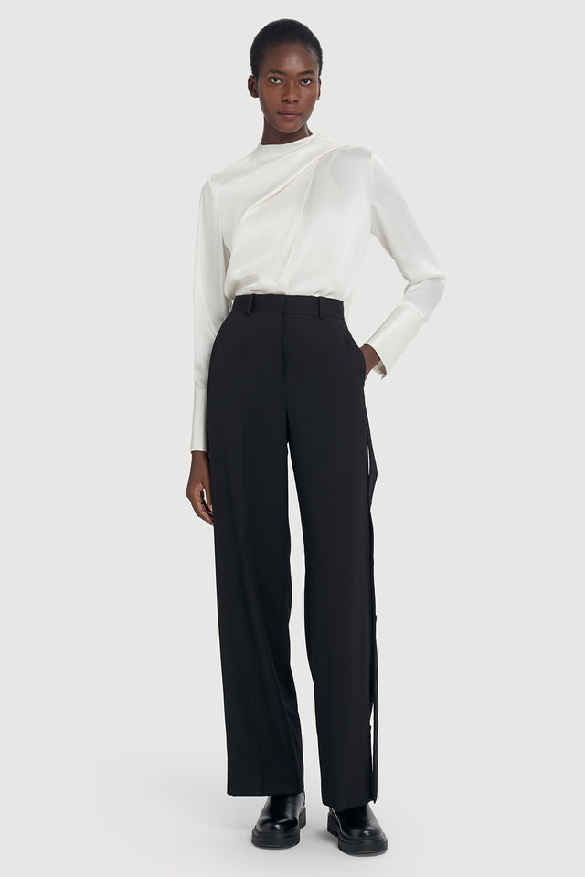 Ports 1961 Draped Scarf-Like Silk Top 110-Optic White