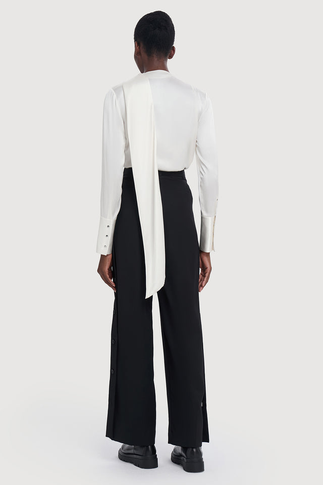 Ports 1961 Draped Scarf-Like Silk Top 110-Optic White