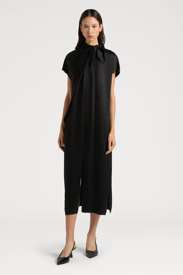 Ports 1961 EFFORTLESS ELEGANCE - RIBBON TIE COLLAR DRESS 999-BLACK