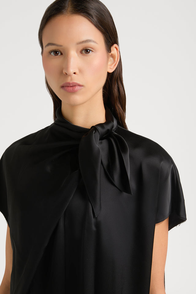 Ports 1961 EFFORTLESS ELEGANCE - RIBBON TIE COLLAR DRESS 999-BLACK