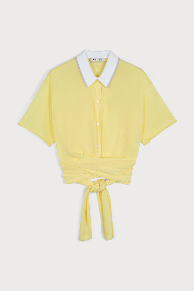 ports 1961 ENCHANTED POLO TOP IN PALE YELLOW 300-PALE YELLOW
