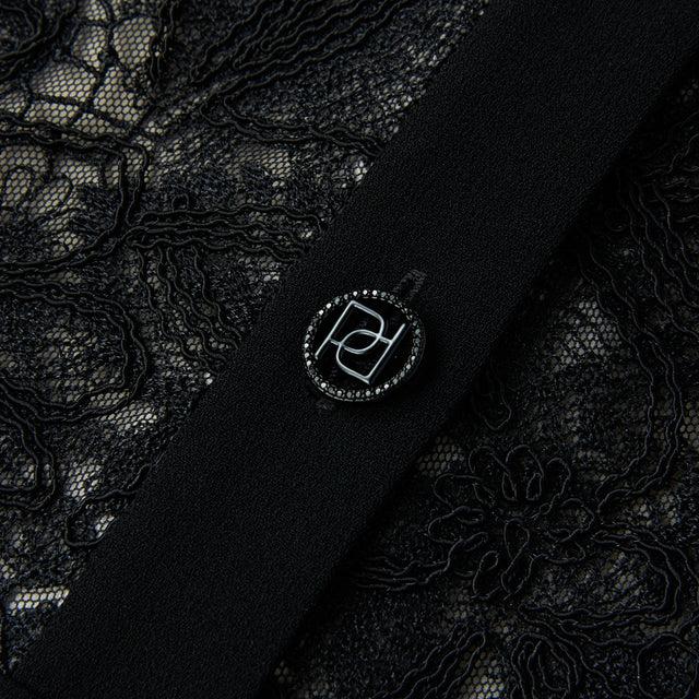 Ports 1961 EXQUISITE BLACK LACE TULLE DRESS A PERFECT BLEND OF ELEGANCE AND CHARM BLACK