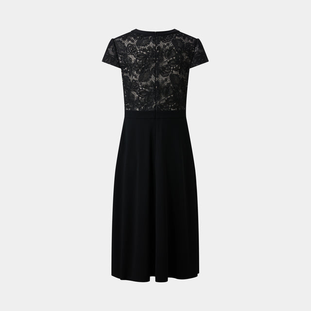 Ports 1961 EXQUISITE BLACK LACE TULLE DRESS A PERFECT BLEND OF ELEGANCE AND CHARM BLACK