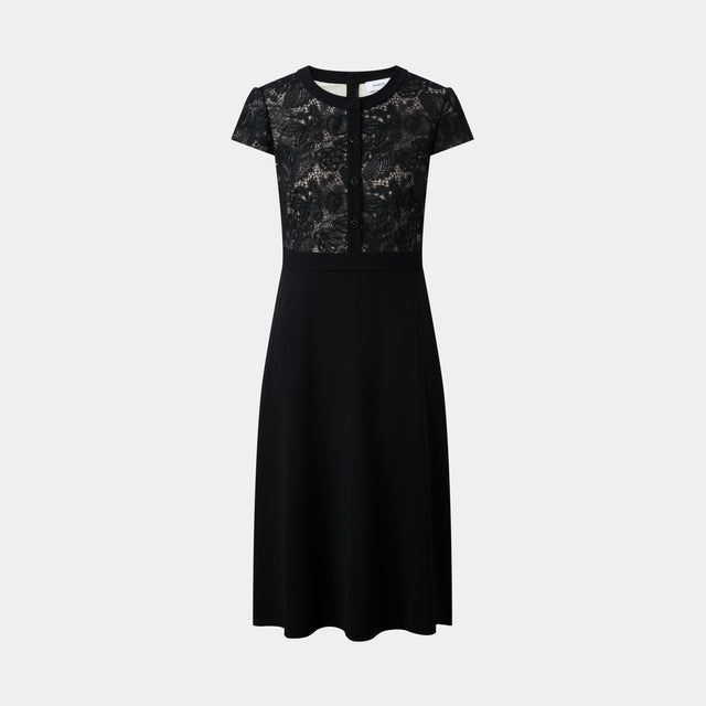 ports 1961 EXQUISITE BLACK LACE TULLE DRESS A PERFECT BLEND OF ELEGANCE AND CHARM BLACK