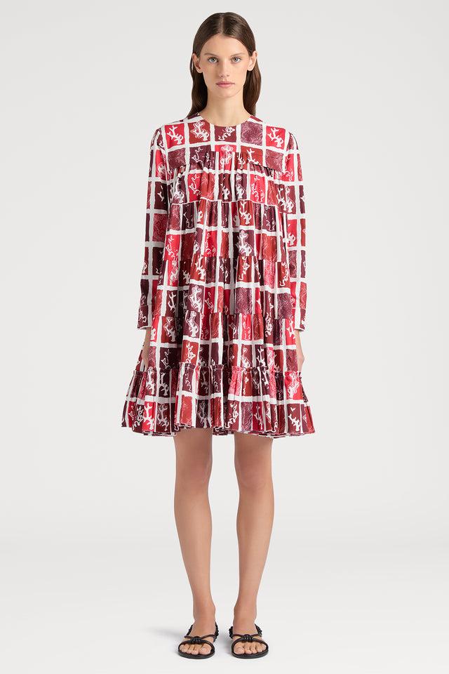 Ports 1961 EXUDING PLAYFUL CHARM BABYDOLL DRESSES 044-RED MIX