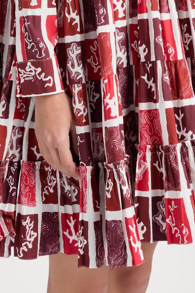 Ports 1961 EXUDING PLAYFUL CHARM BABYDOLL DRESSES 044-RED MIX