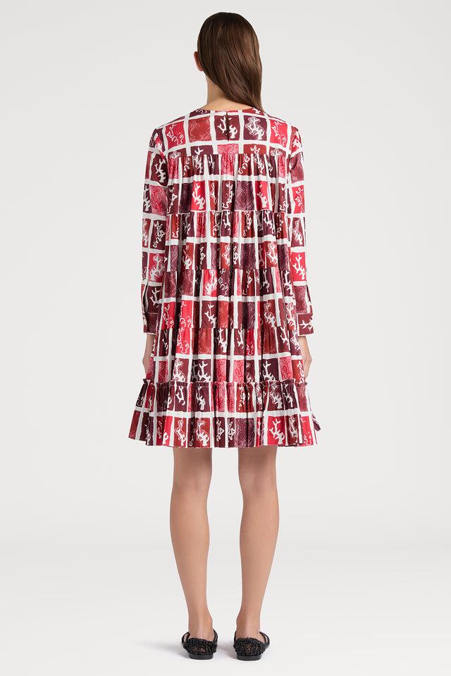 Ports 1961 EXUDING PLAYFUL CHARM BABYDOLL DRESSES 044-RED MIX