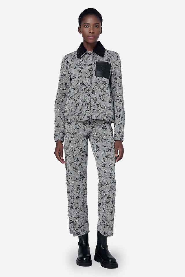 Ports 1961 FLORAL DENIM JACQUARD JACKET CREAM & BLACK