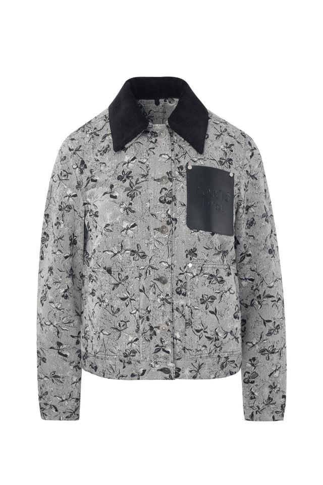 ports 1961 FLORAL DENIM JACQUARD JACKET CREAM & BLACK