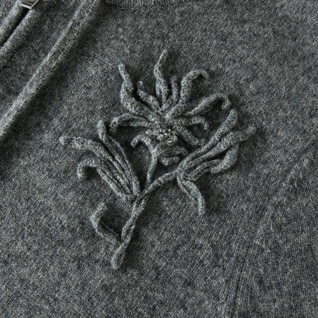 Ports 1961 FLORAL EMBROIDERED HOODIE ROCK SHADOW MIX