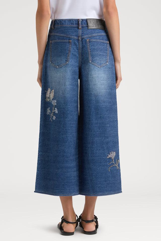 Ports 1961 FLORAL FANTASY DENIM JEANS 846-MID DENIM