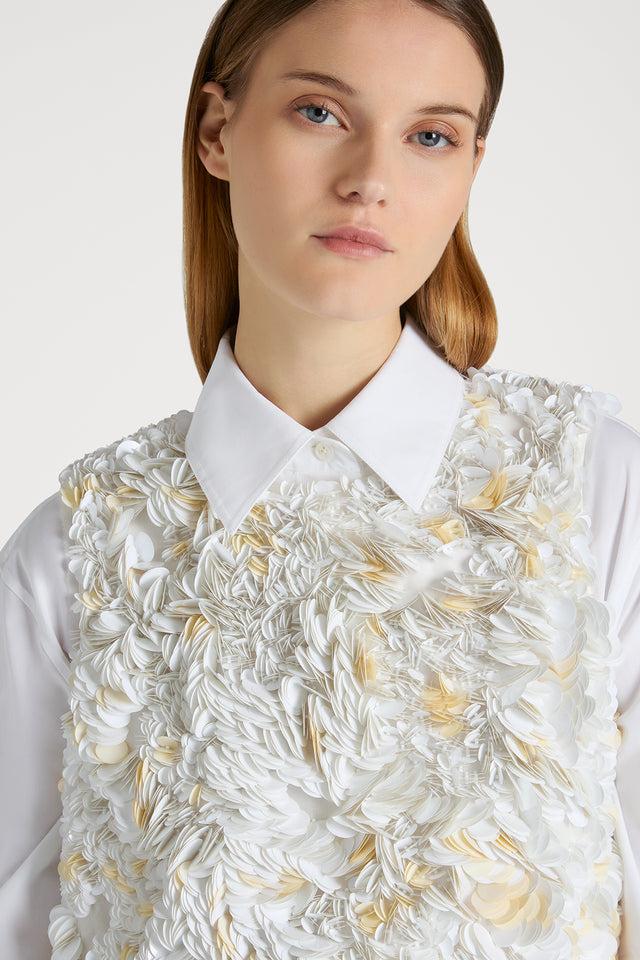 Ports 1961 FLORAL INSPIRED GLIMMER TOP 110-OPTIC WHITE