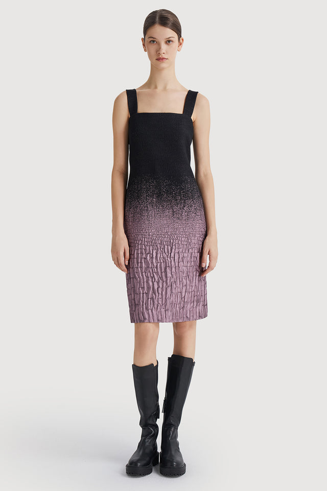 ports 1961 Gradient Color Bodycon Dress 09h-BLACK + PINK