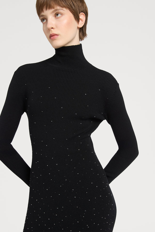 Ports 1961 KNITWEAR DRESS WITH EMBROIDERY 999-BLACK