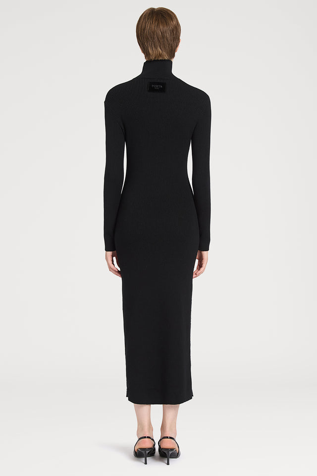 Ports 1961 KNITWEAR DRESS WITH EMBROIDERY 999-BLACK