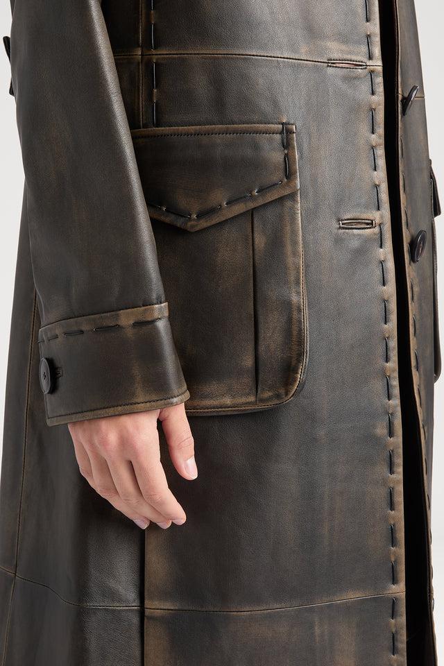 Ports 1961 LUXURIOUS BOVINE LEATHER JACKET EVOKING OUR TIMELESS ROMANCE 550-BROWN