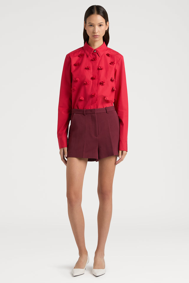 Ports 1961 MERGING ARTISTRY RED PAPER CUT DECOUPAGE SHIRT 410-BRIGHT RED