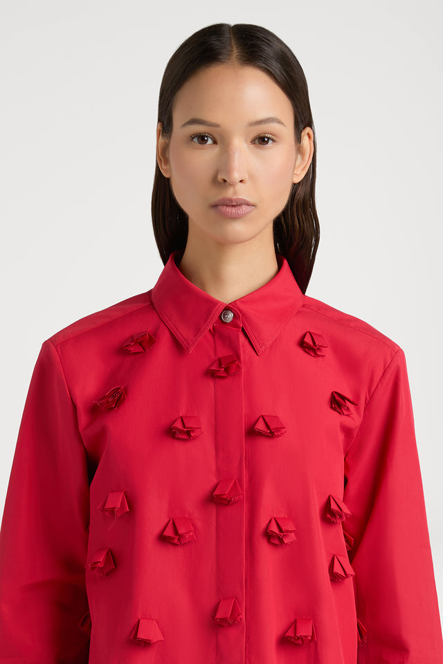 Ports 1961 MERGING ARTISTRY RED PAPER CUT DECOUPAGE SHIRT 410-BRIGHT RED