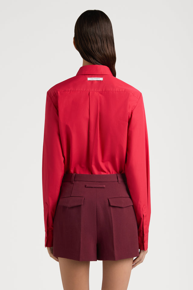 Ports 1961 MERGING ARTISTRY RED PAPER CUT DECOUPAGE SHIRT 410-BRIGHT RED