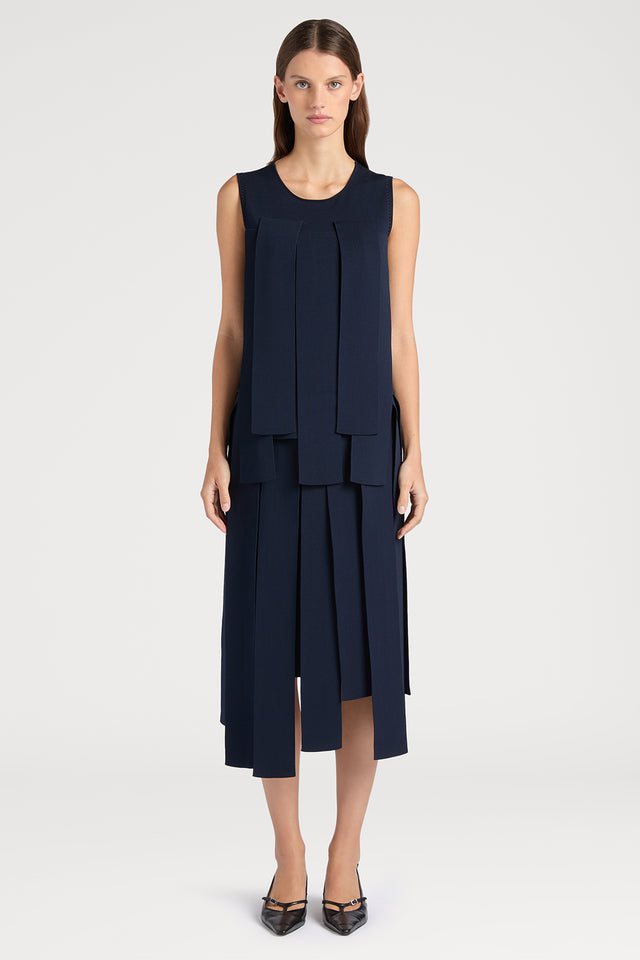 Ports 1961 NAVY SKIRT FEATURING PANEL DETAILS 899-NAVY