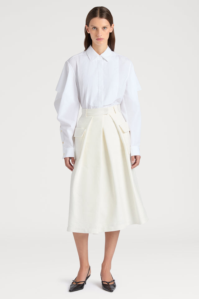 Ports 1961 No. 10 ~ REFINED PORTS 1961 WHITE SHIRT - SHOWCASING DISTINCTIVE CUT-OUT DESIGN ELEMENTS 110-WHITE
