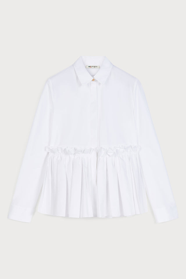 ports 1961 No. 10 ~ SIGNATURE PORTS 1961 RUFFLE SHIRT OF DISTINCTION 110-WHITE