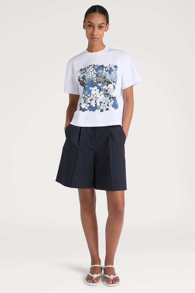 Ports 1961 PETAL PRINT WHITE T-SHIRT 110-OPTIC WHITE