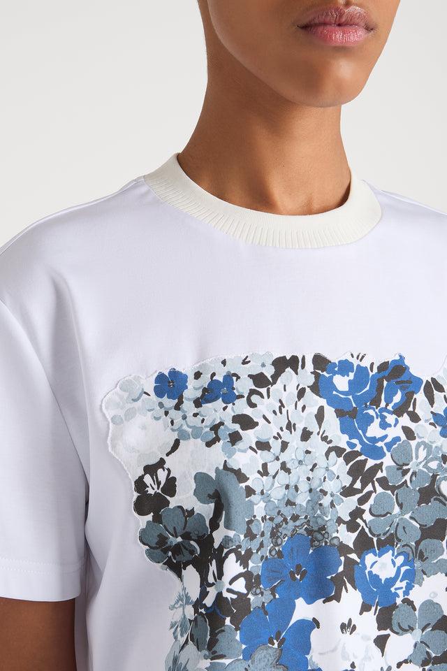 Ports 1961 PETAL PRINT WHITE T-SHIRT 110-OPTIC WHITE