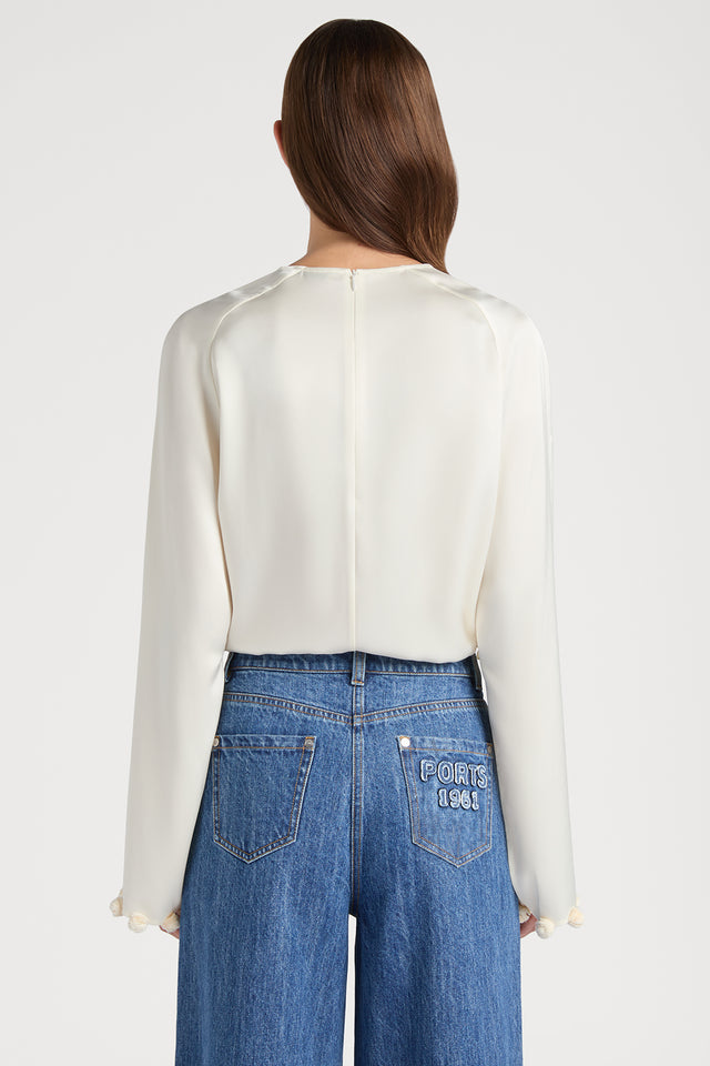 Ports 1961 PLAYFUL VOLUME & CHIC BUBBLE SLEEVES STYLE TOP 171-IVORY