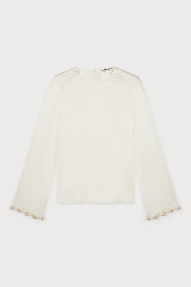 ports 1961 PLAYFUL VOLUME & CHIC BUBBLE SLEEVES STYLE TOP 171-IVORY