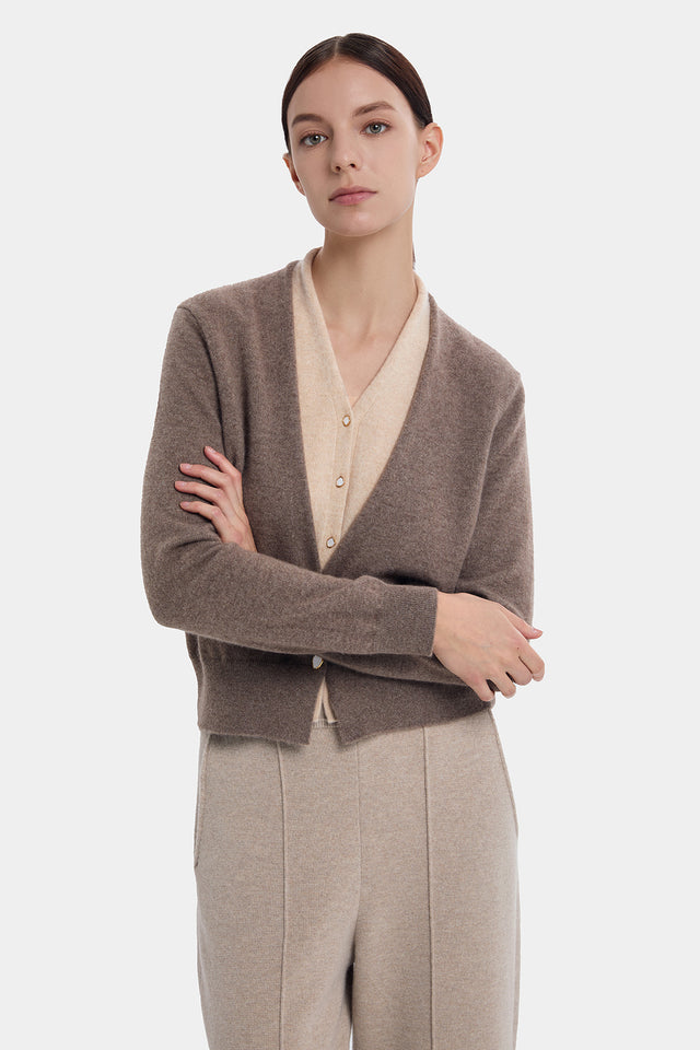 ports 1961 2-IN-1 CASHMERE CARDIGAN FROSTED ALMOND