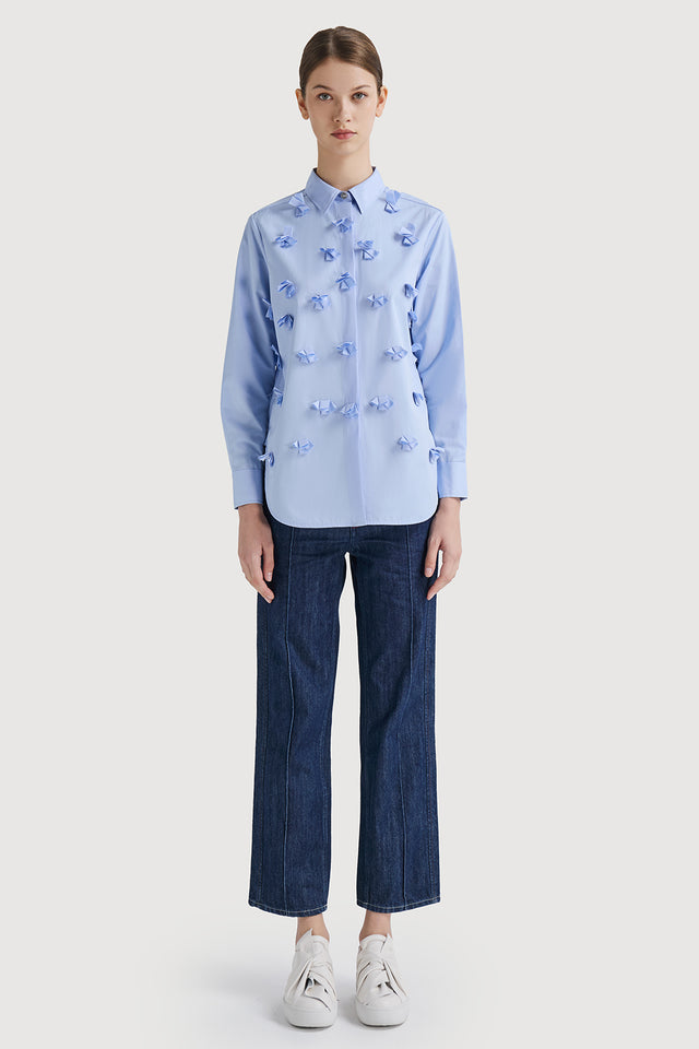Ports 1961 Allover Pom Pom Shirt 832-Greu