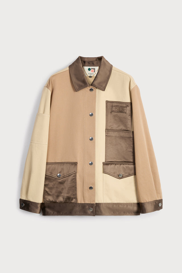 ports 1961 BEIGE PARKA JACKET 037-CAMEL MULTI