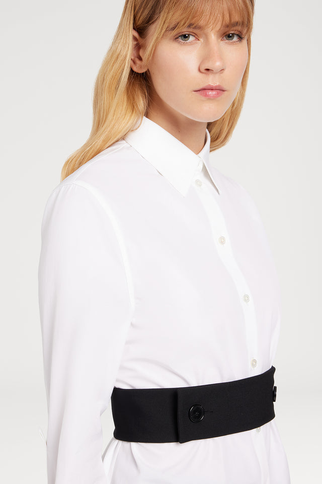 Ports 1961 BELTED WHITE SHIRT 110-OPTIC WHITE