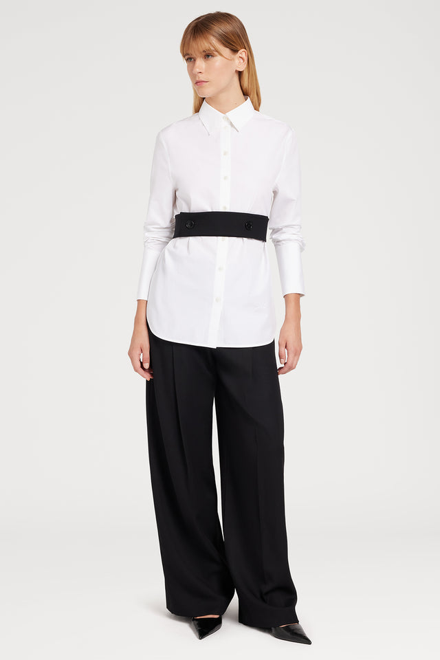 Ports 1961 BELTED WHITE SHIRT 110-OPTIC WHITE