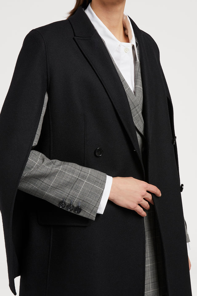 Ports 1961 BLACK CAPE-STYLE COAT 999-BLACK