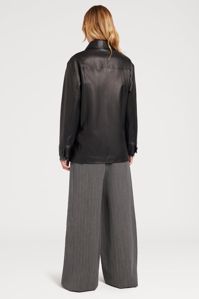 Ports 1961 BLACK LEATHER JACKET 999-BLACK