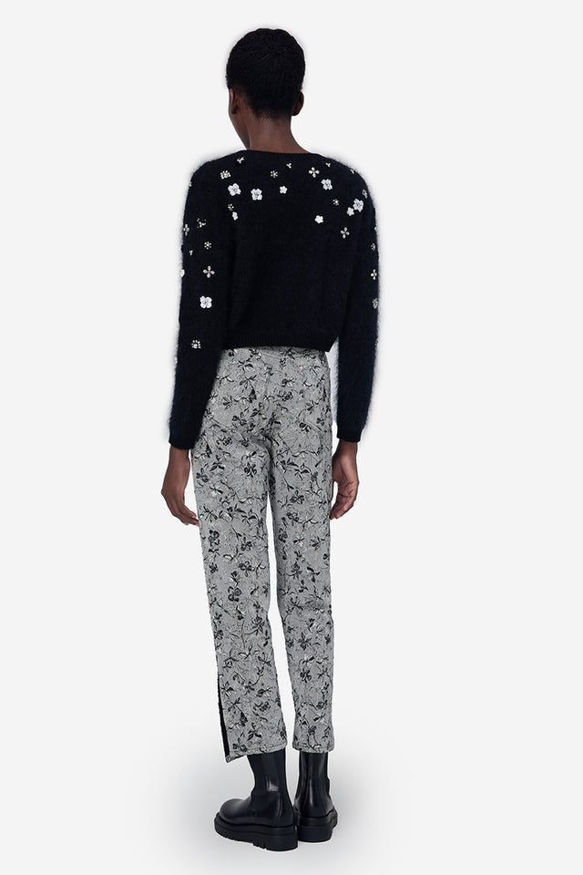 Ports 1961 BLACK MOHAIR SILK V-NECK KNITWEAR BLACK