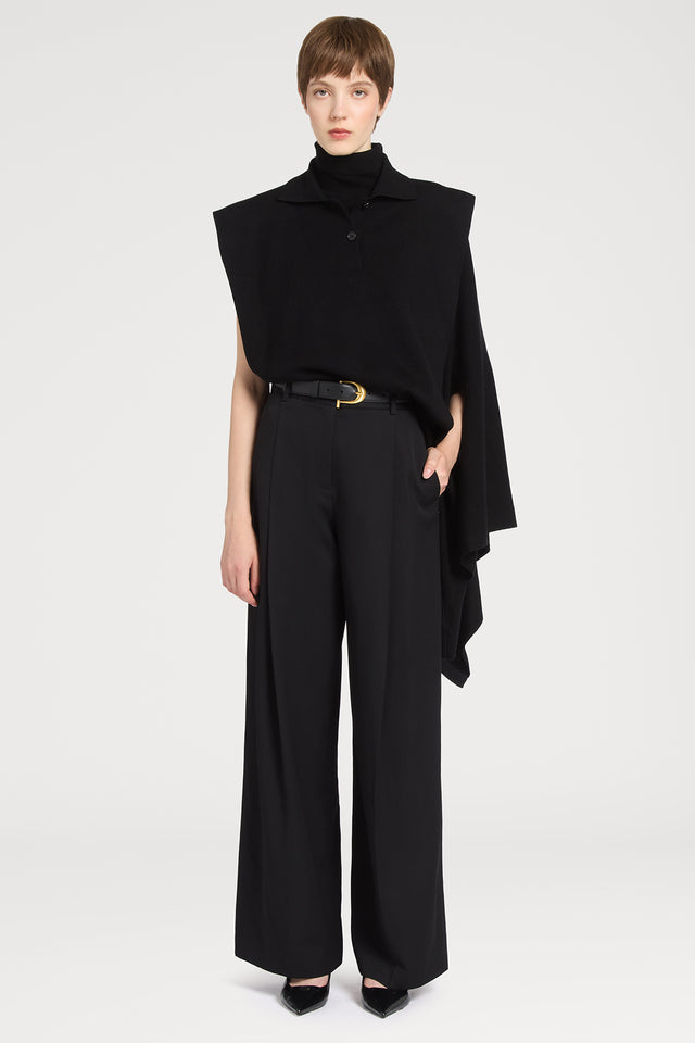 Ports 1961 BLACK PLEATED TROUSERS 999-BLACK