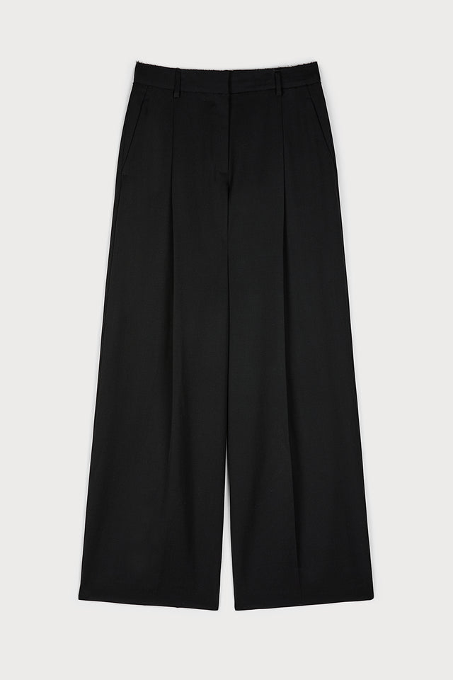 ports 1961 BLACK PLEATED TROUSERS 999-BLACK