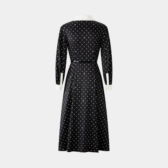 Ports 1961 BLACK POLKA DOT DRESS BLACK PRINT